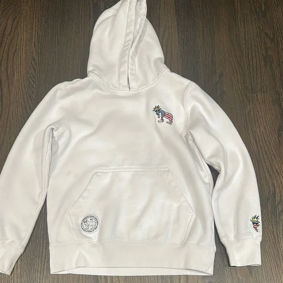 Goat USA White Hoodie with Embroidered Details - Picture 1 of 2